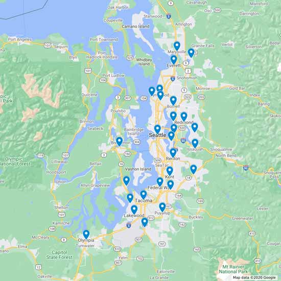 Service Areas Map